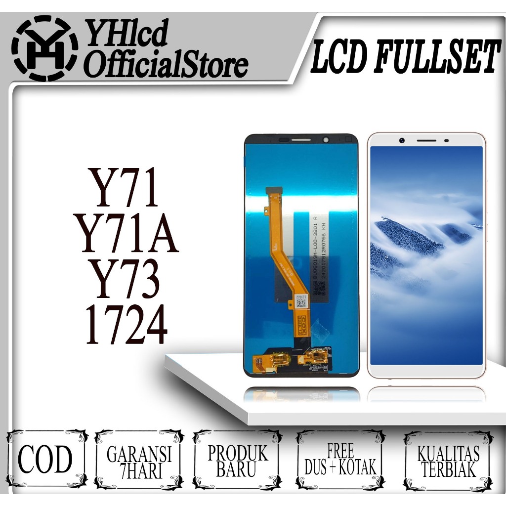 LCD Touchscreen VIVO Y71 Y71A Y73 1724 Fullset Layar Sentuh Sparepart HP Garansi 1 Tahun