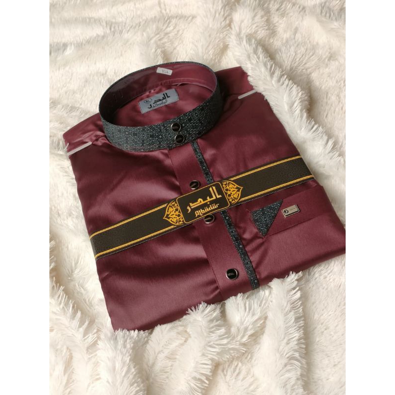 gamis pria terbaru gamis pria al badar polyester non manset jubah temboro terlaris