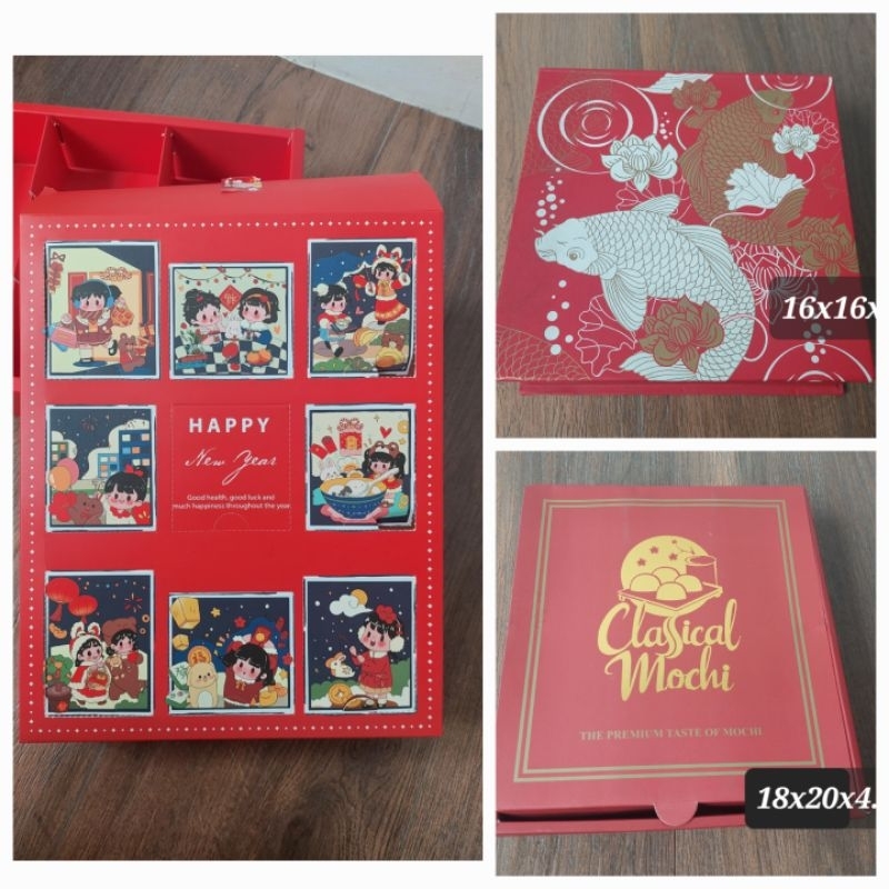 

Kardus Kue Nastar cake roti mochi box note : gambar ikan Hard box