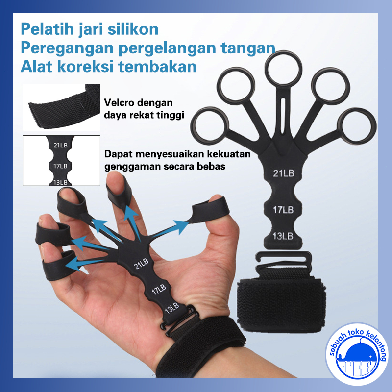 Tensioner pergelangan tangan pelatih jari 5 jari silikon/penguat jari/knuckle finger grip besi/knuck
