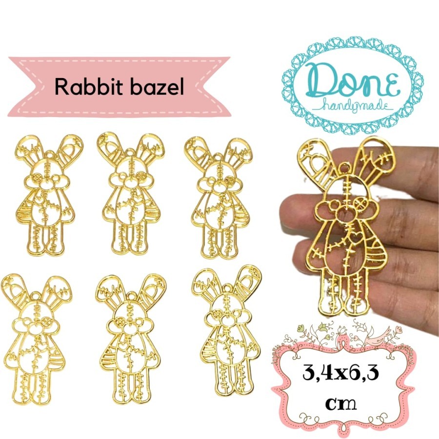 Bunny bezel rabbit bezel bingkai resin frame easter dekorasi paskah