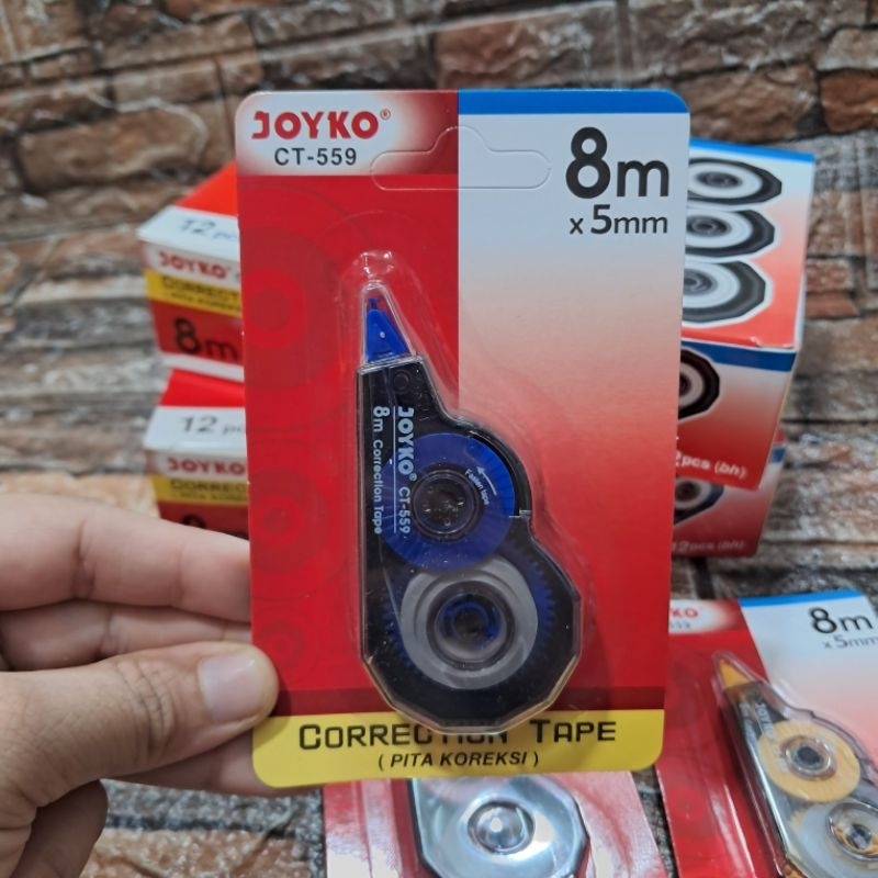 

Ay00! CORECTION TAPE/PITA KOREKSI/TIP X KERTAS JOYKO CT-559 UKURAN 8m 1 BOX ISI 12pcs