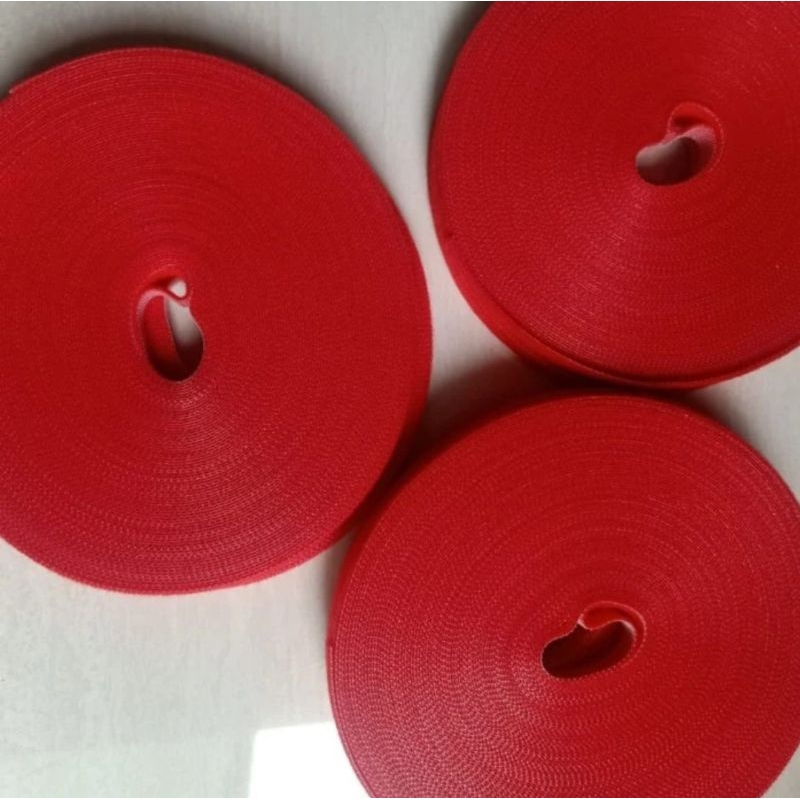 Velcro magic tape kasar halus 10 lebar 1cm(red)
