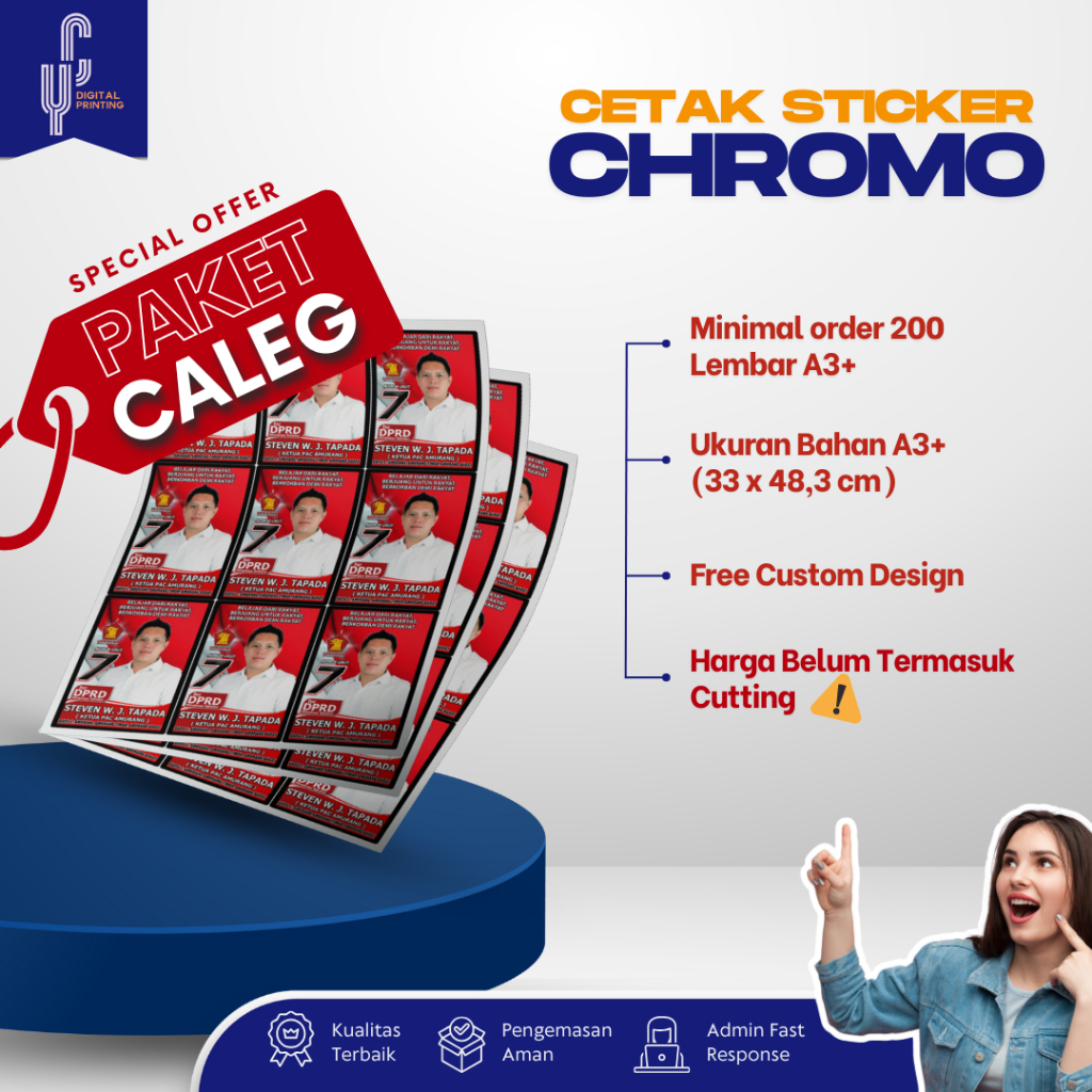 

TERMURAH!! CETAK STIKER CROMO