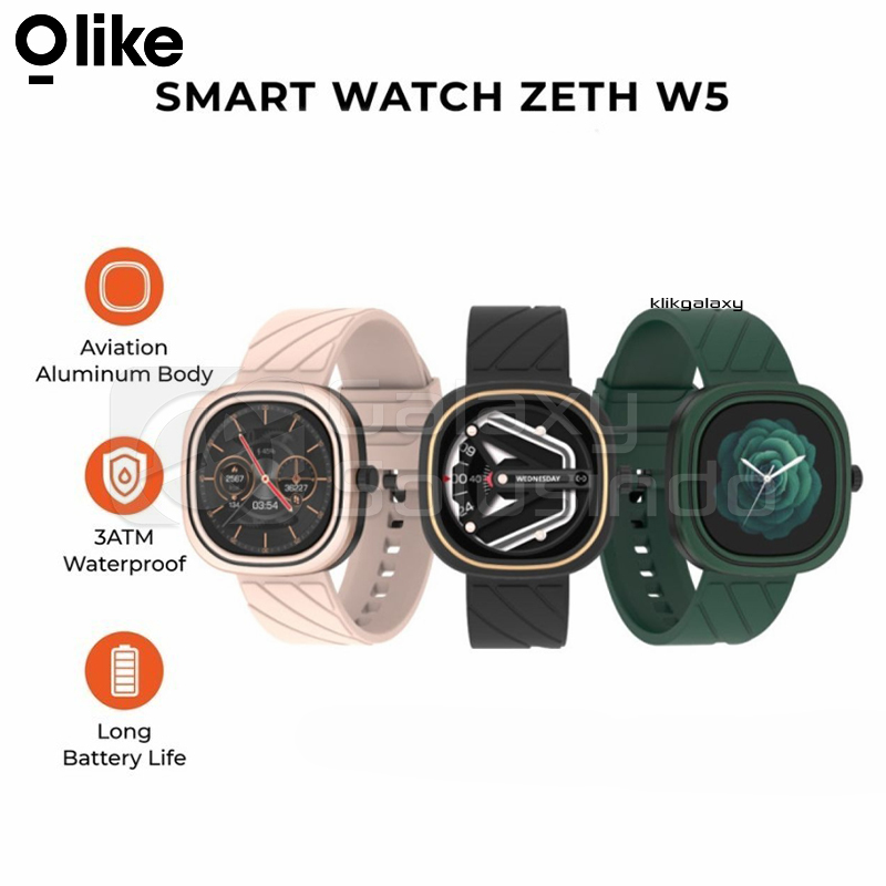OLIKE ZETH W5 Health Monitoring Touch Screen Waterproof Smartwatch - Green Black Pink
