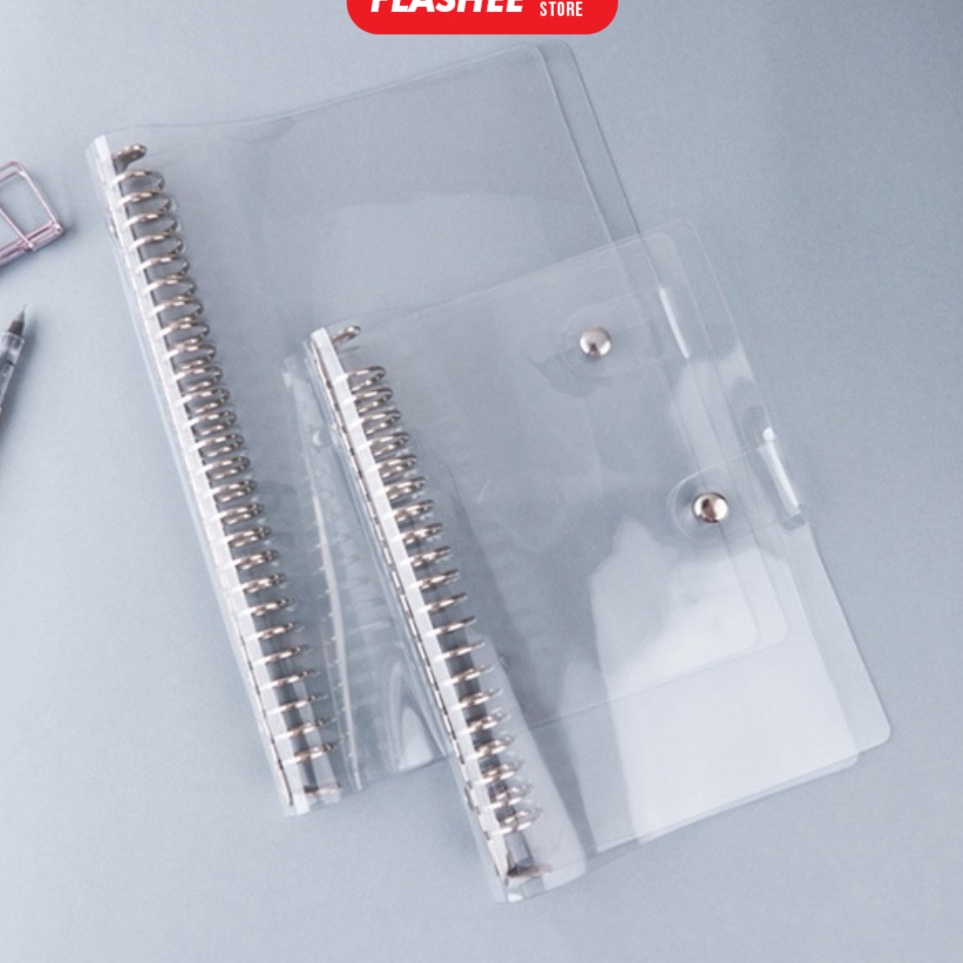 

KODE W2Q Flashee Binder PVC A5 Bening Transparant 2 Ring Cover Binder A5 2 Rings Aesthetic