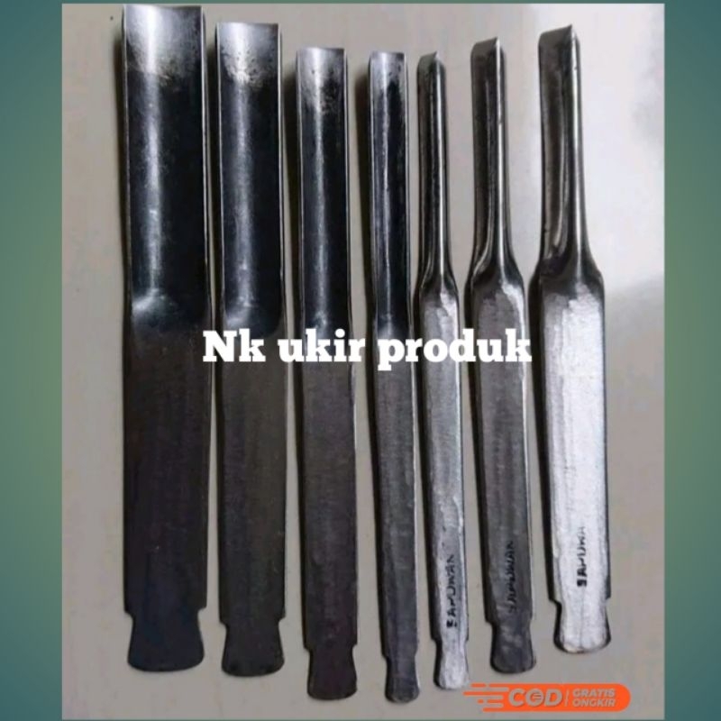 Pahat ukir kayu jenis kol dan coret bonsai 7 ukuran super tajam