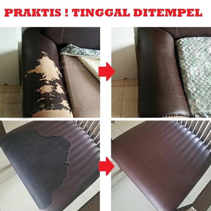 

PU Leather Sticker 137 cm x 5 cm Tempelan Sticker Bahan Kulit PU Hitam