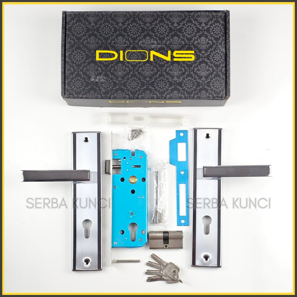 Dions Kunci Besar HPS.84.02 US32D AS+LC 40 US32D+DC SCR 60 SN Set Komplit Gagang Pintu Rumah Kamar 8