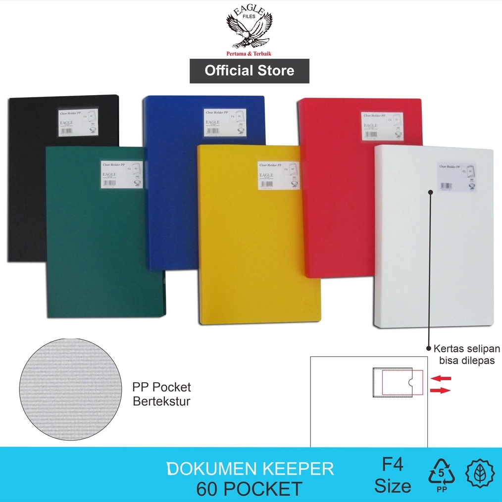 

KODE A23P Dokumen Keeper Clear Holder Document Keeper Display Book Solid EAGLE E 323 F4 FOLIO 6 Pocket