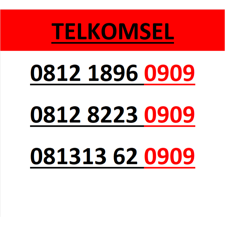 Nomor cantik telkomsel simpati seri abab 0909 murah lengkap w300