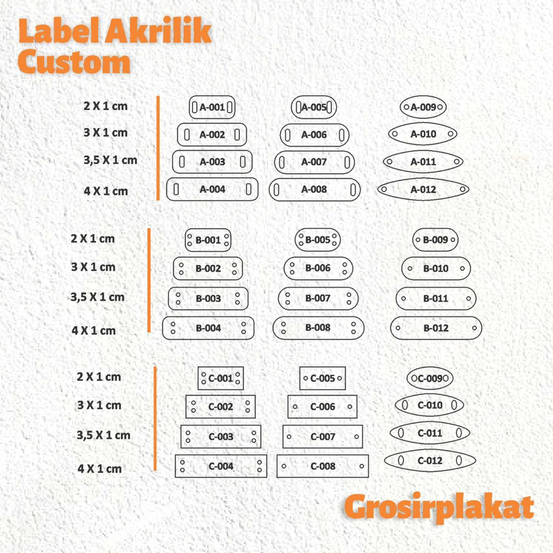 Label Hijab Akrilik label brand Akrilik label Custom label Toko