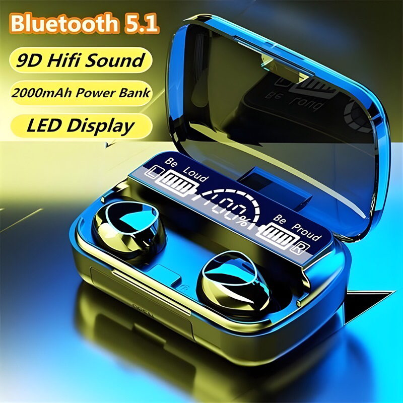 Wireless Earphone TWS M10 TWS Powerbank 3500mAh LED Display BT 5.1 True Wireless Earbuds IPX4 WaterP