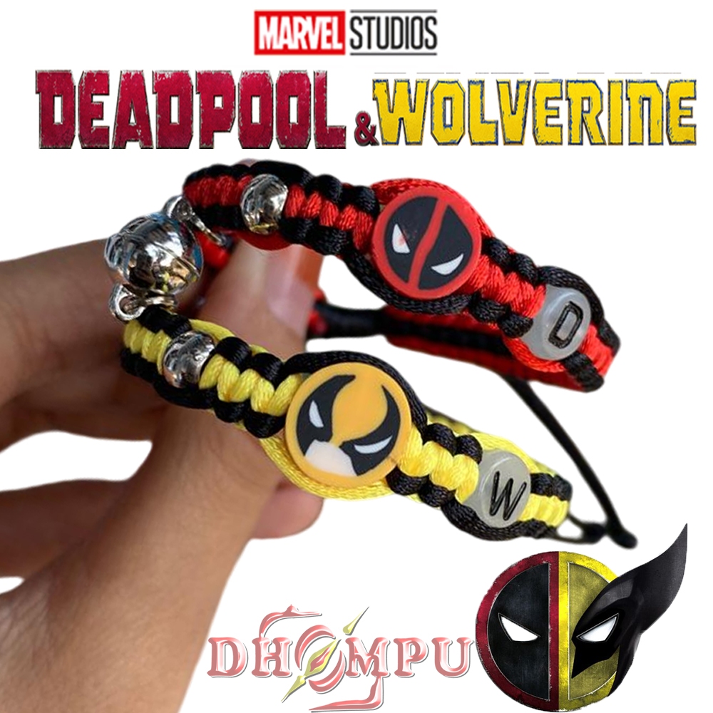 Gelang Magnet Couple Deadpool dan Wolverine GOF61 Model anyam inisial