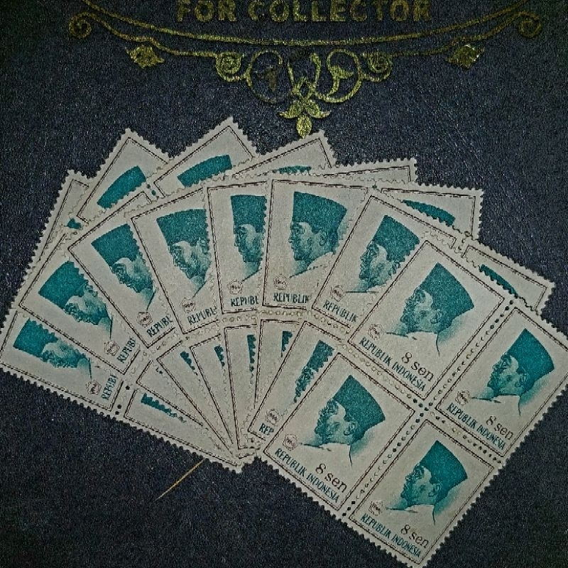 

4 Lembar Perangko Indonesia 8 Sen SERI SOEKARNO untuk Surat Menyurat cara lama