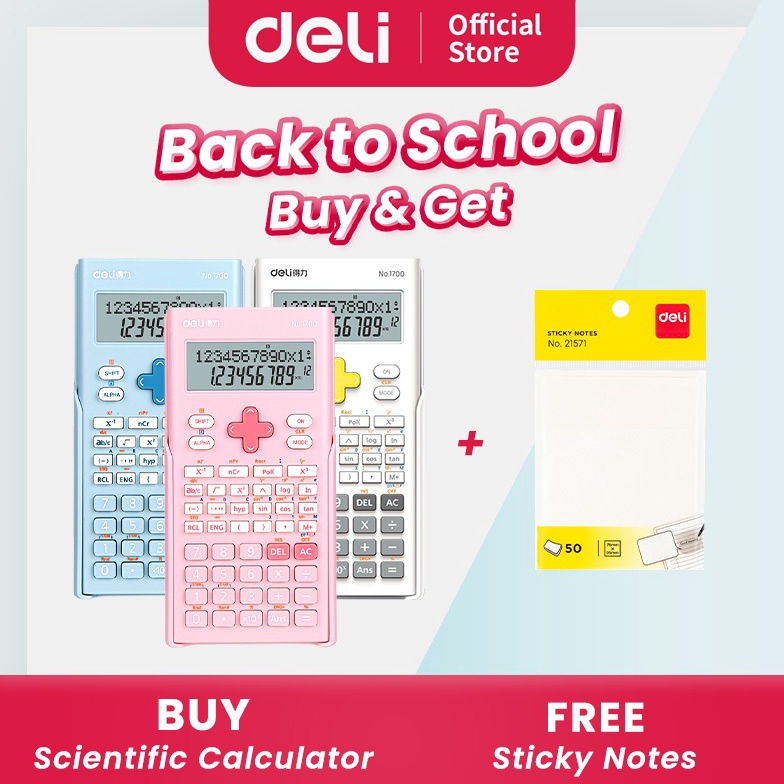 

KODE B25Y Deli Calculator Scientific Kalkulator 24 Fungsi Kalkulasi 3 Warna 17
