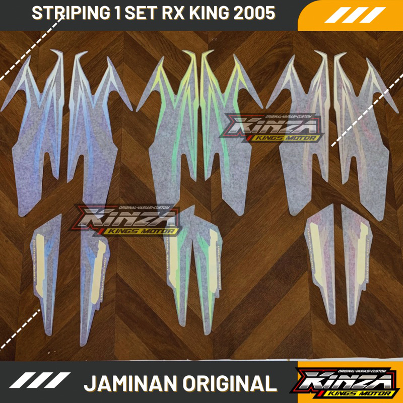 STRIPING TENGKI TANGKI BOX BOK AKI RXKING RX KING 2005 HIJAU BIRU MERAH ORIGINAL
