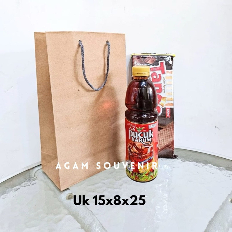 

PAPERBAG 15x8x25 wafer minum [ MINIMAL 12pcs ] , tas kertas tas godiebag tas ultah