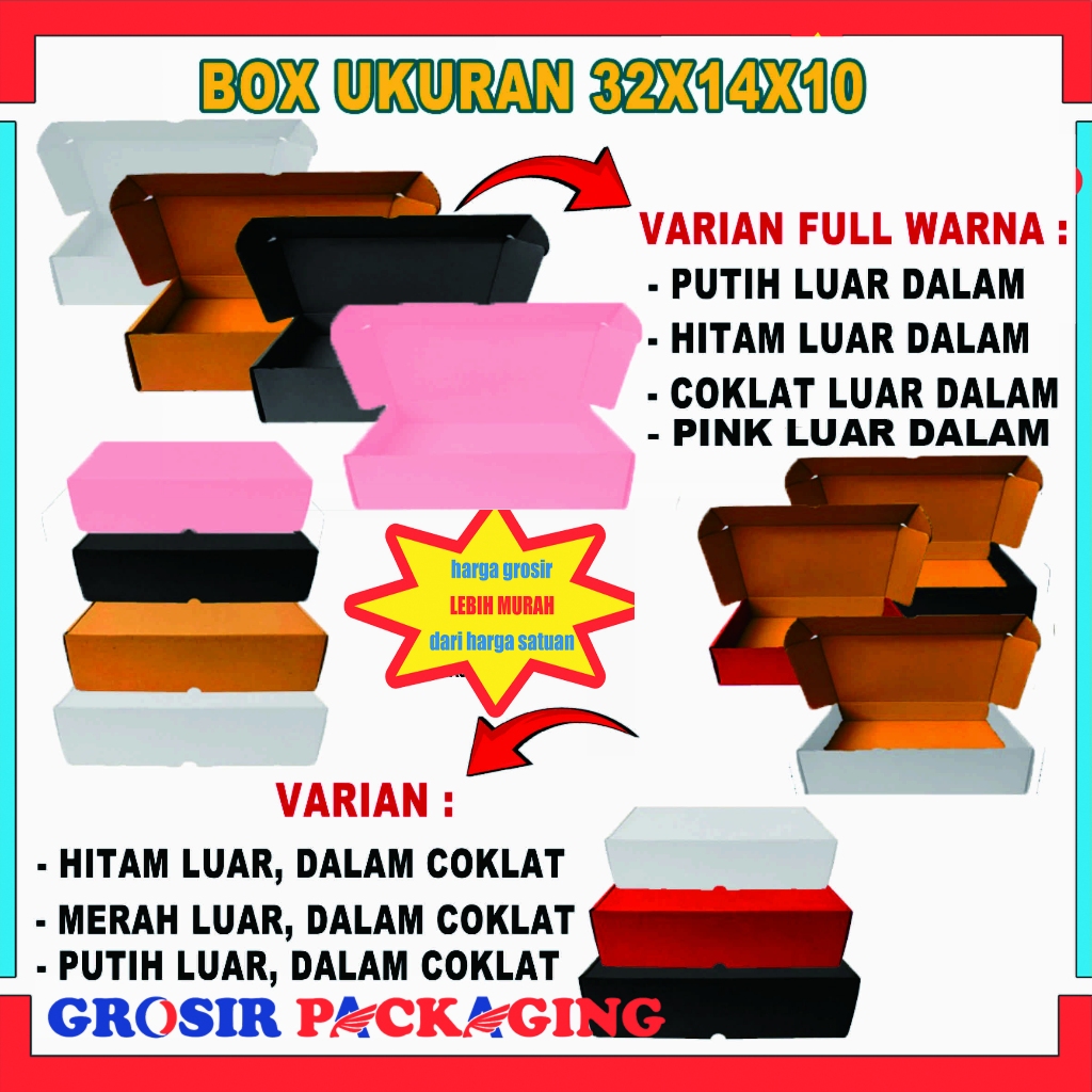 

Box 32x14x10 Cm/ Lipat Samping/ Box Hampers/ Kardus Die Cut
