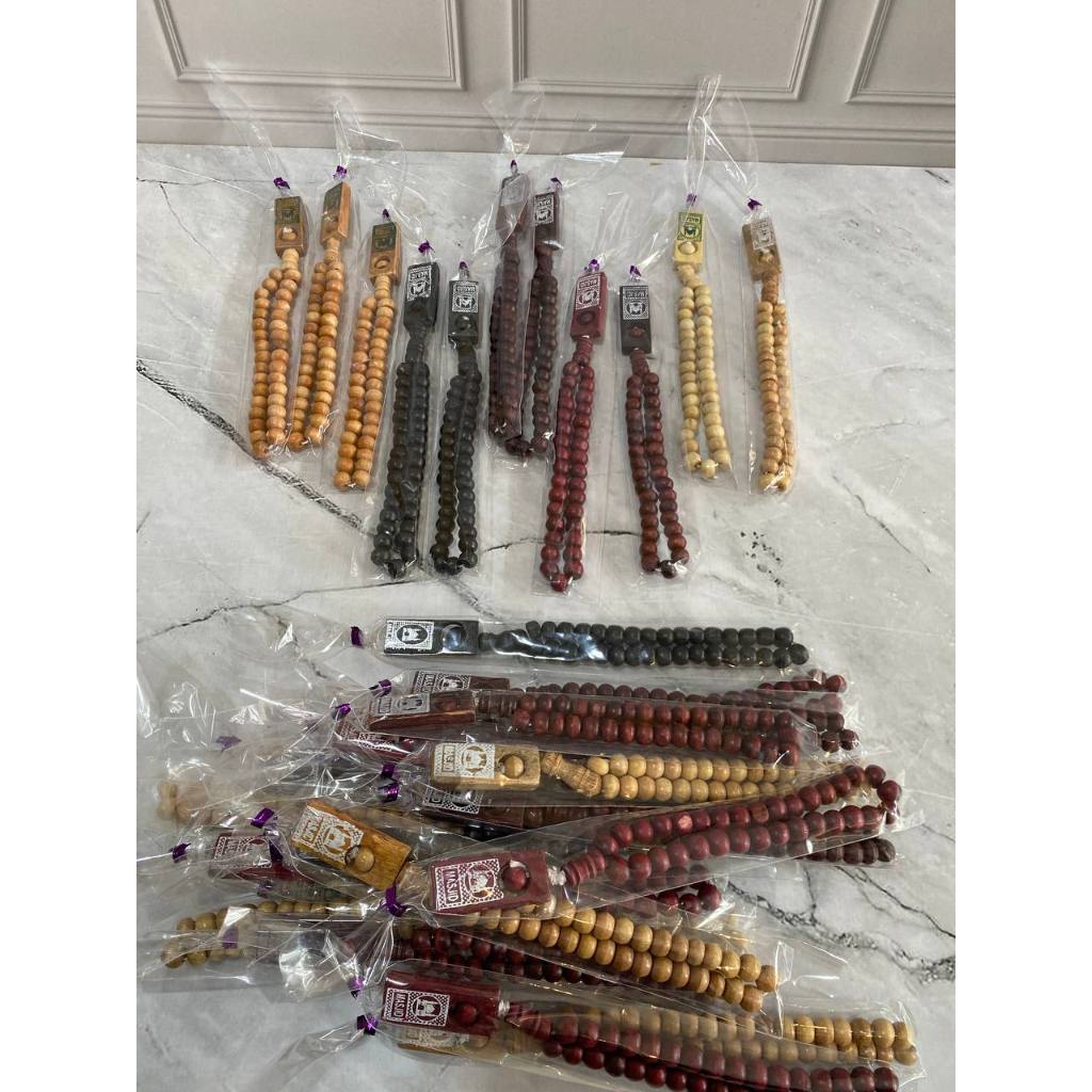 {Best Souvenir} Tasbih Kayu 33 & 99 Tasbeh - 0leh Oleh Ultah Nikah - Dikemas Plastik / Kotak Mika