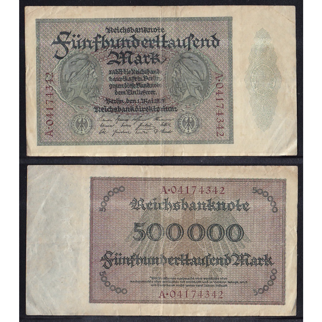 Uang kertas asing Jerman 500000 Mark tahun 1923