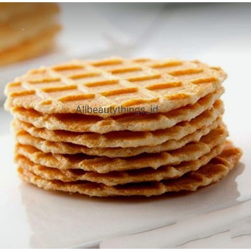 Biskuit waffle Topping ice cream hiasan es krim Bulat