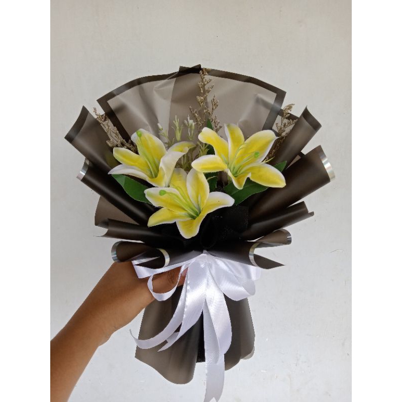 Buket Lily | Buket bunga artificial | Gift hadiah buket bunga lily