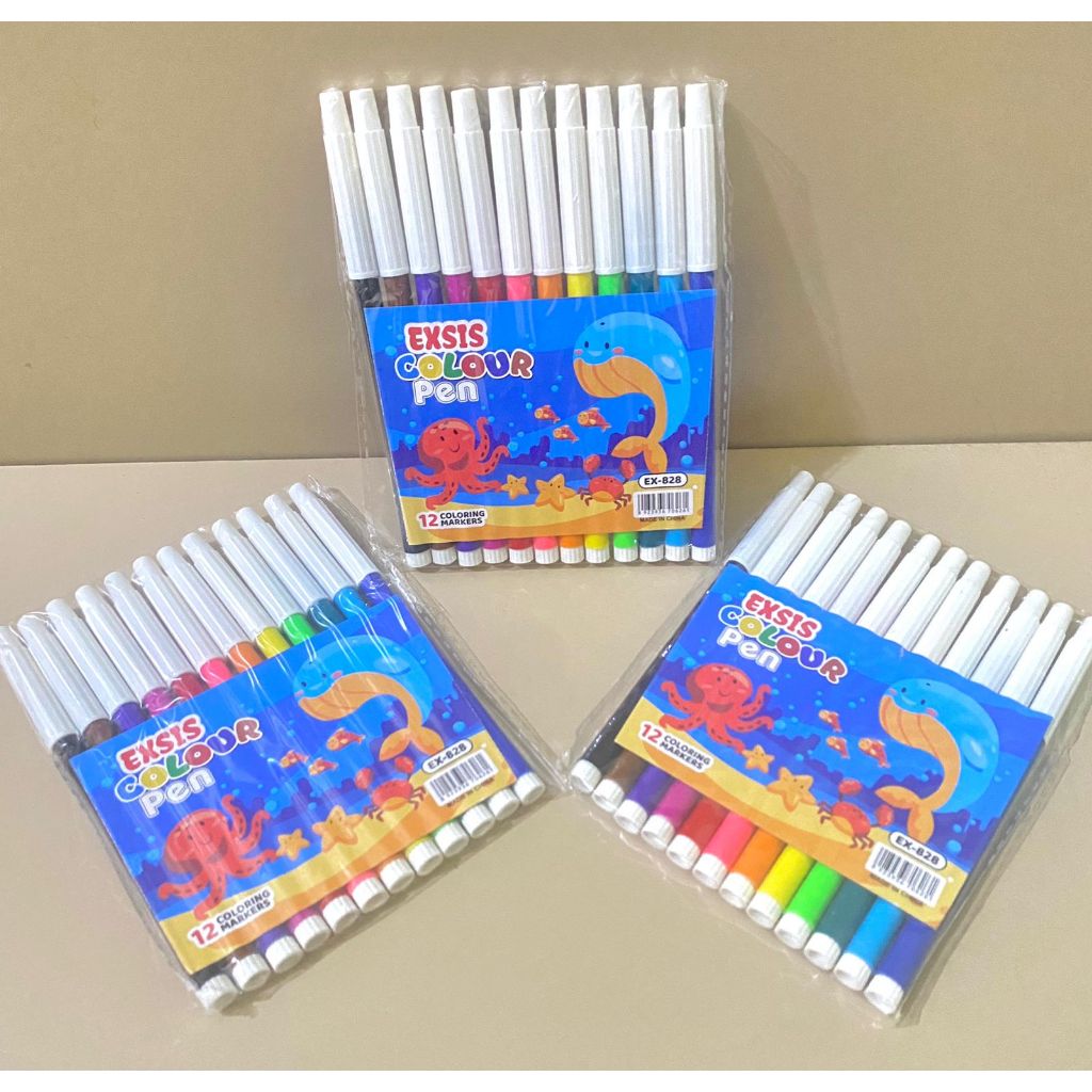 

[ 1 Pack] Spidol KECIL 12 Warna - EKSIS - 828 - Spidol KURUS