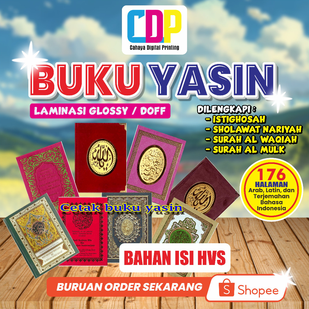 Buku Yasin Cover Embos Emas  (Arab + Terjemahan)