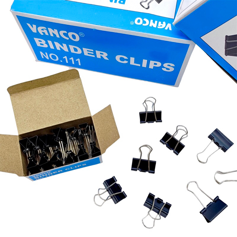 

(12 PCS) BINDER CLIP VANCO NO.111 BLACK (25mm) / PENJEPIT KERTAS / KLIP KERTAS