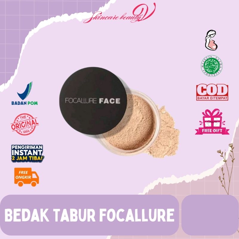 FOCALLURE - Loose Powder Oil Control Focallure Loose Powder Bedak Tabur  Focallure