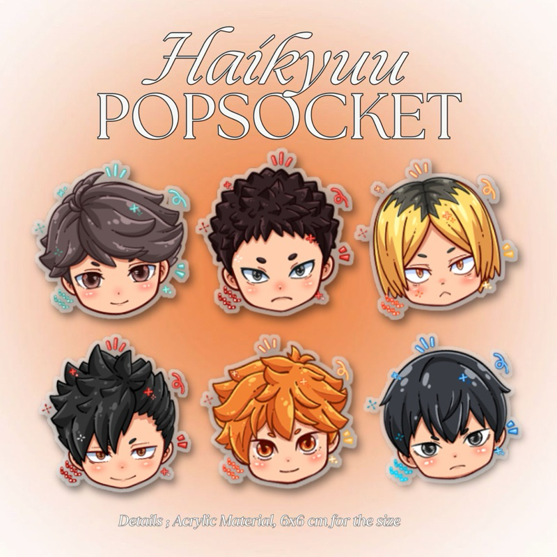 Haikyuu Acrylic Popsocket Griptok by Khayalan Kecilku