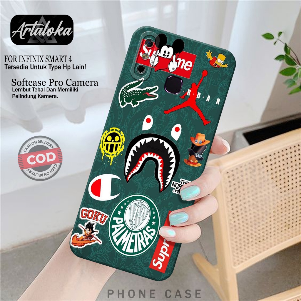 Case Hp Infinix Smart 4 Fashion Case Branded Softcase Infinix Smart 4 Silikon TPU Pro Camera Casing 