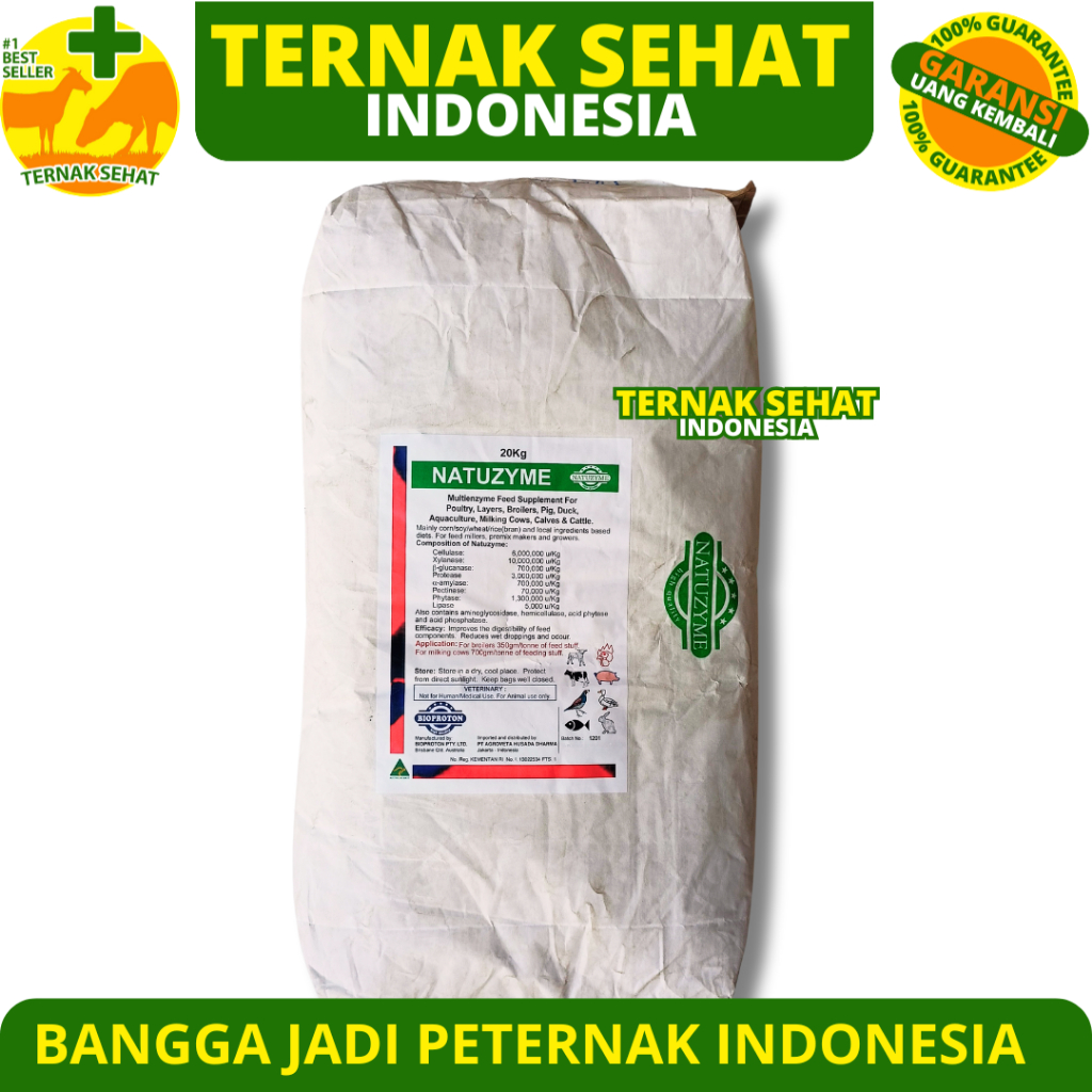 NATUZYME 1 KG - Multi Enzim untuk Ayam Bebek Babi Sapi Kambing Dan Ikan - Enzyme Ayam - Enzyme Terna