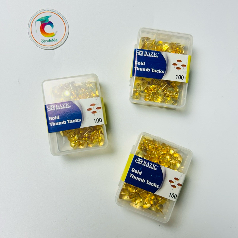 

Thumb Tacks Paku Pines Emas Gold BAZIC