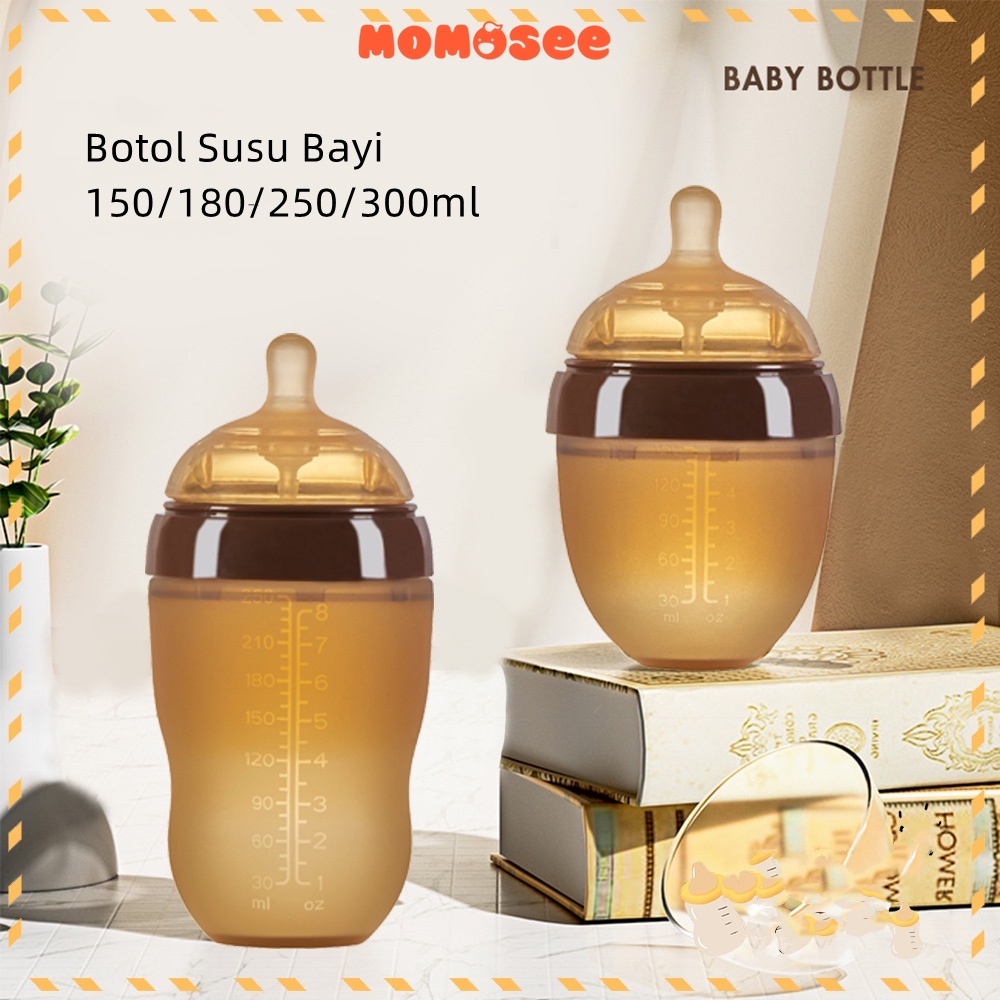 Momosee Botol Susu Bayi Piko Bello Anti Kolik Botol Susu Bayi Wide Neck Botol Susu Silikon BB06
