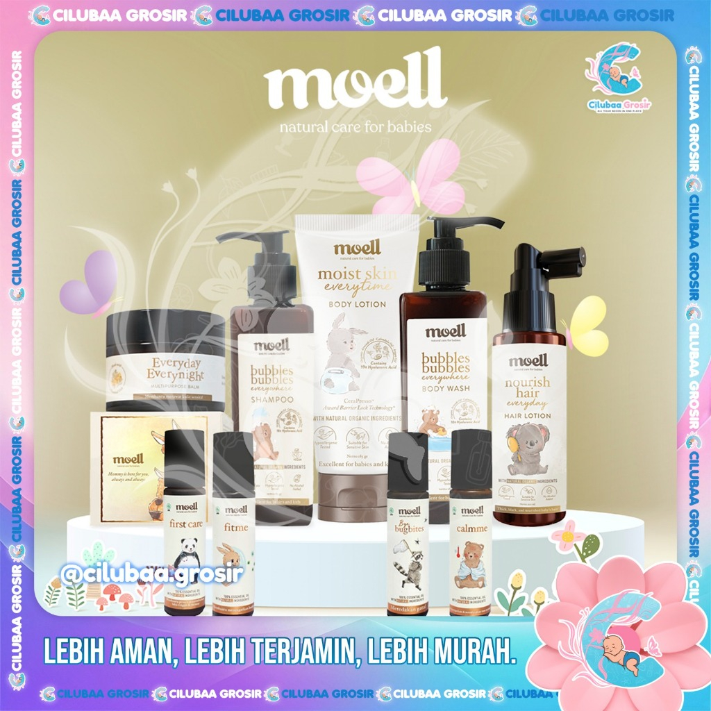 MOELL Bubbles Bubbles Everywhere Shampoo || Body Wash || Moist Skin Everytime Body Lotion || Nourish