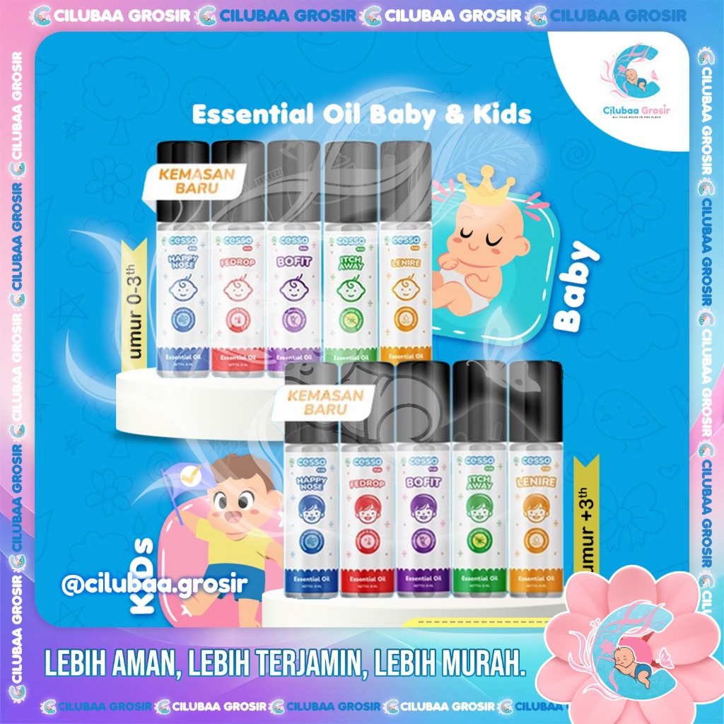 Cessa Baby Oil Cessa Kids  (0-2 tahun) Fever Drop , Cough n Flu , Lenire , Bugs Away dan Immune Boos