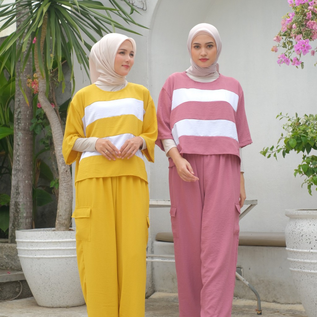 MF - MEC SETELAN MOTIF BLASTER WANITA ELI / One Set Tania / Setelan Wanita Kekinian Pajamas / Fashio