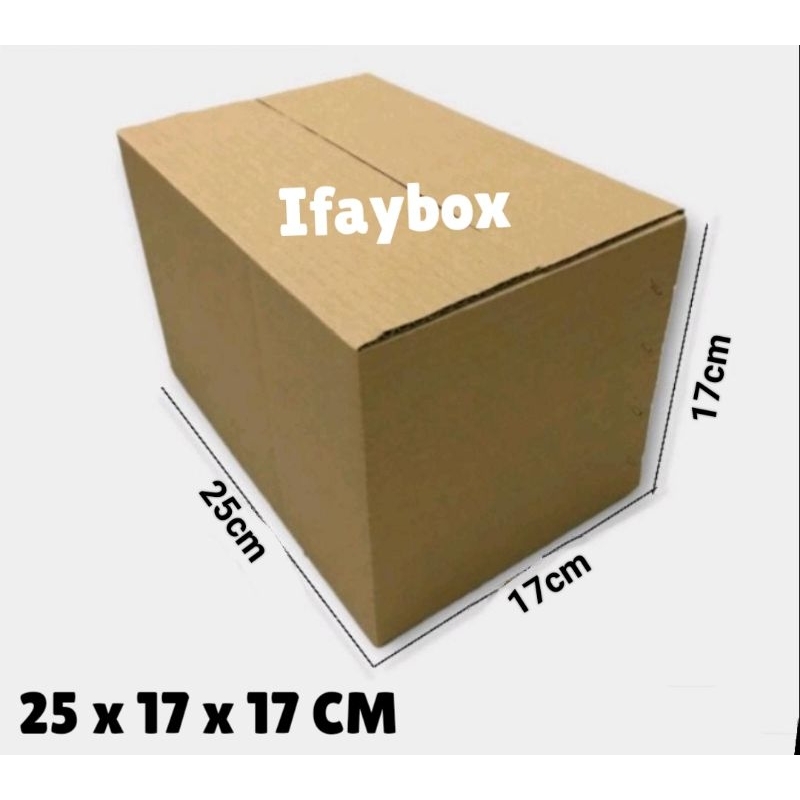

Kardus box Ukuran 25x17x17 cm single wall polos