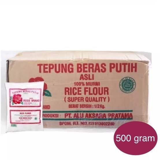 

1 DUS Tepung Beras Putih Rose Brand Murni 500 Gram 1 Karton Isi 20 Bks 500gr x 20