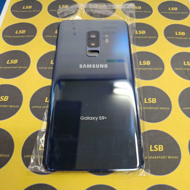 BACKGLASS SAMSUNG S9+ PLUS CORAL BLUE ORI BEKAS