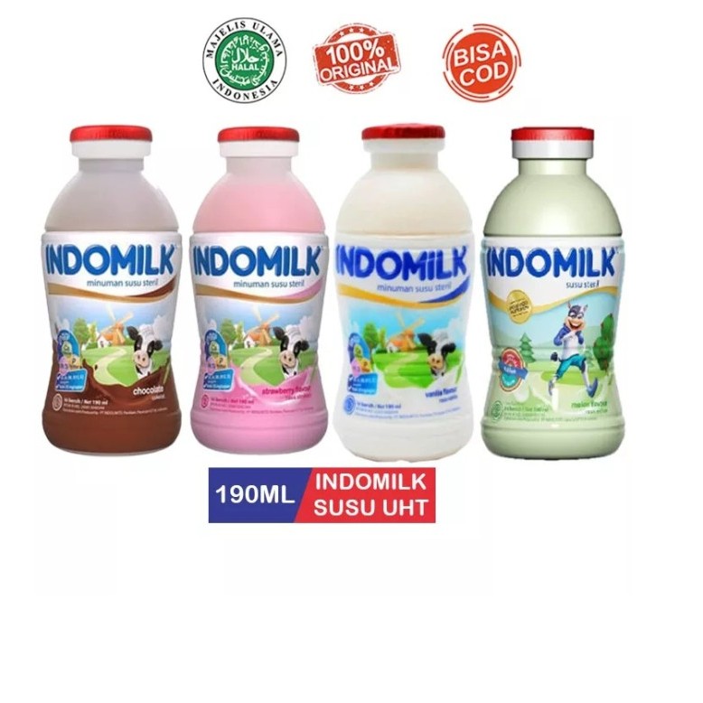 

INDOMILK Susu Botol UHT 190Ml 4 varian rasa