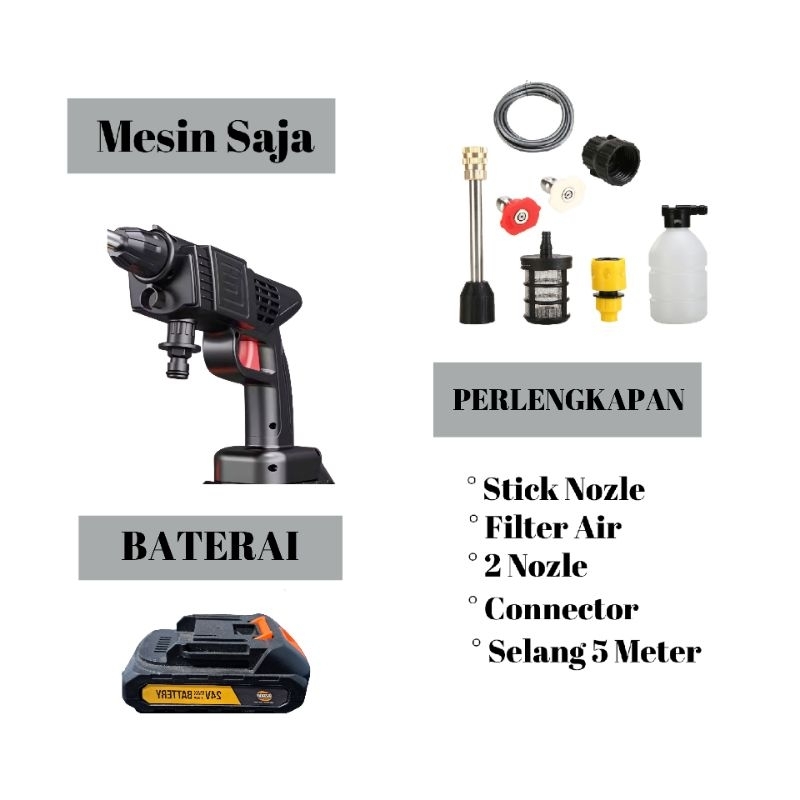 [Mesin Saja] [Peralatan] Jet Steam Cleaner Portable Battery/ Mesin Steam Cuci Motor Mobil