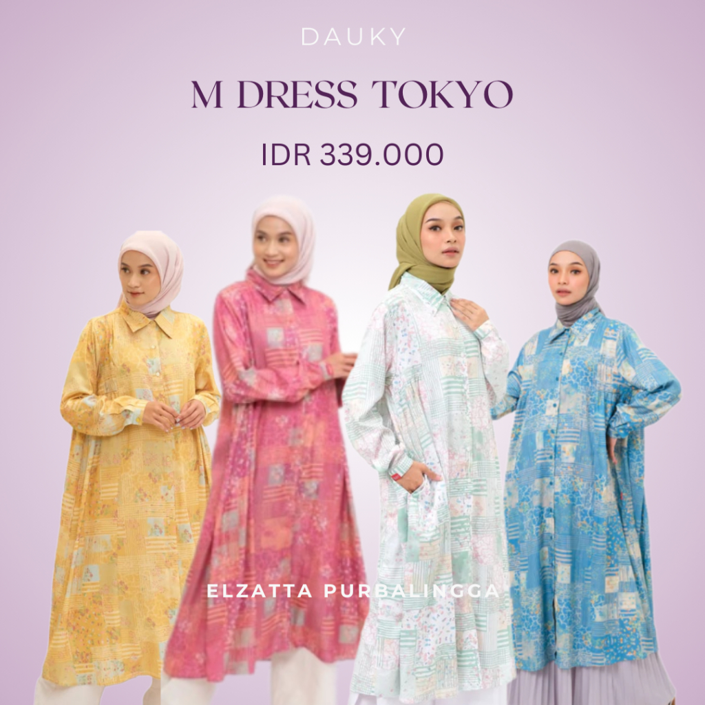 Dauky M Dress Tokyo Atasan Wanita Tunik Bahan Polyrayon Adem Nyaman Dipakai Busui Friendly