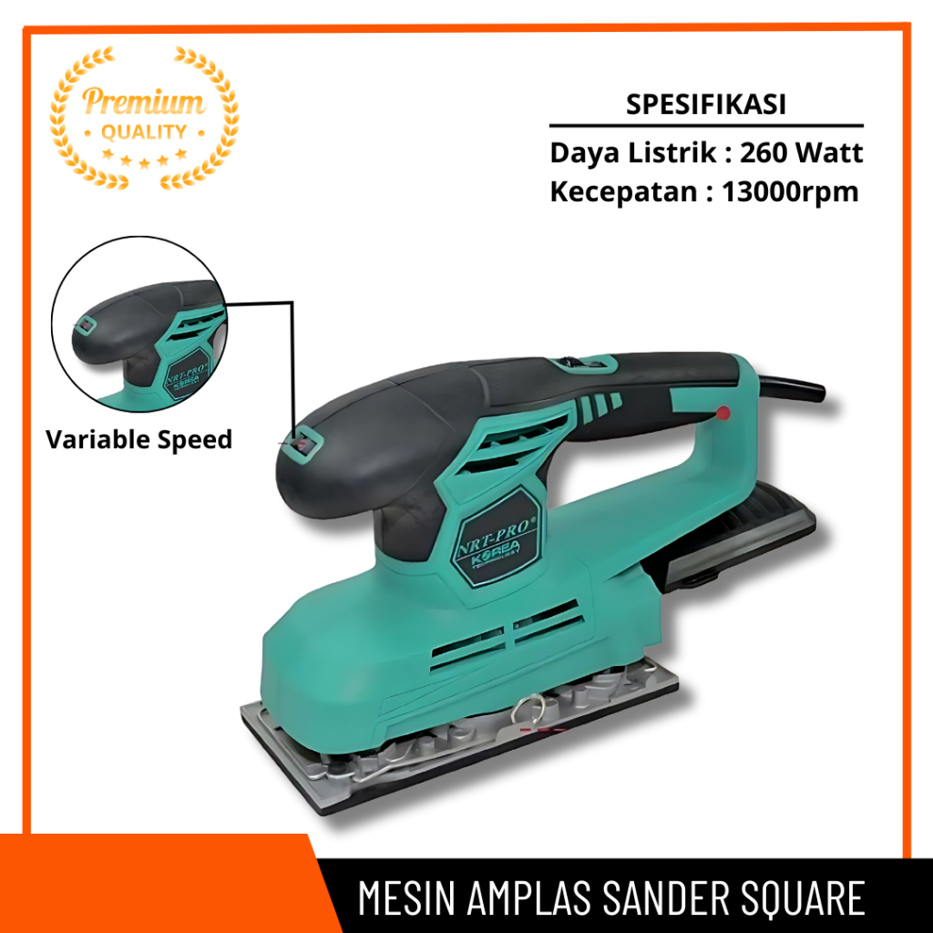 Mesin Amplas Sheet Sander NRT PRO 941 HD 941HD Square Orbital Mesin Amplas Kotak Box Anti Debu Finis