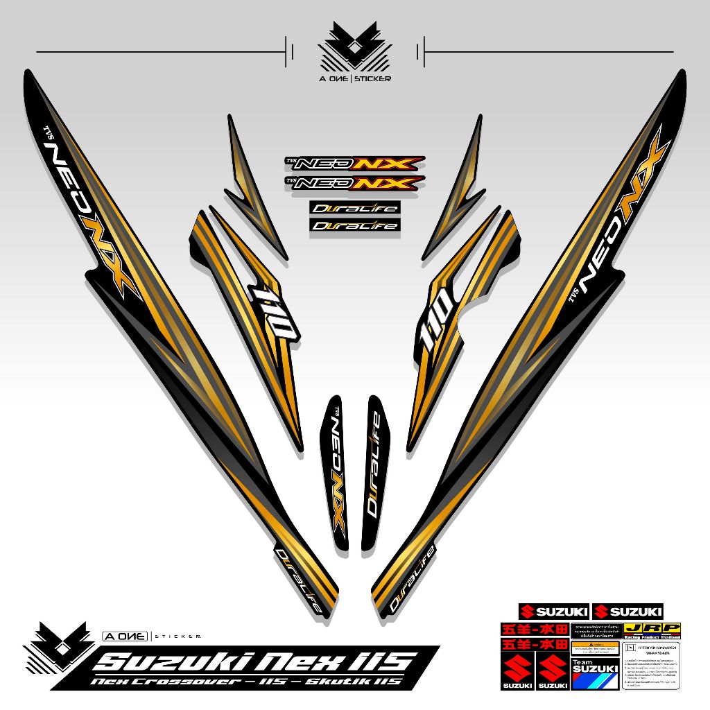 Striping Tvs Neo Nx 110 2023 2024 List Variasi Body Neo Nx Stiker Neo Nx 110 Sticker Variasi Motif 3