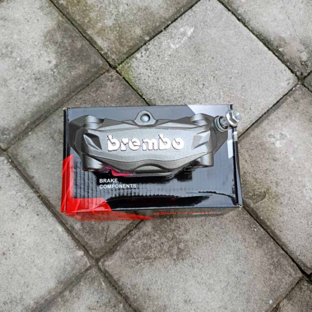 KALIPER DEPAN MODEL BREMBO M3 IMPORT MONOBLOK PITCH 100 4PISTON KUALITAS ORIGINAL IMPORT