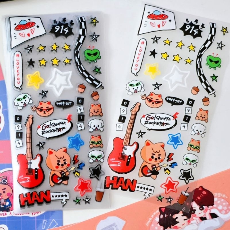 

Quokka Rockstar Han Jisung Transparent Sticker Sheet smolsungies