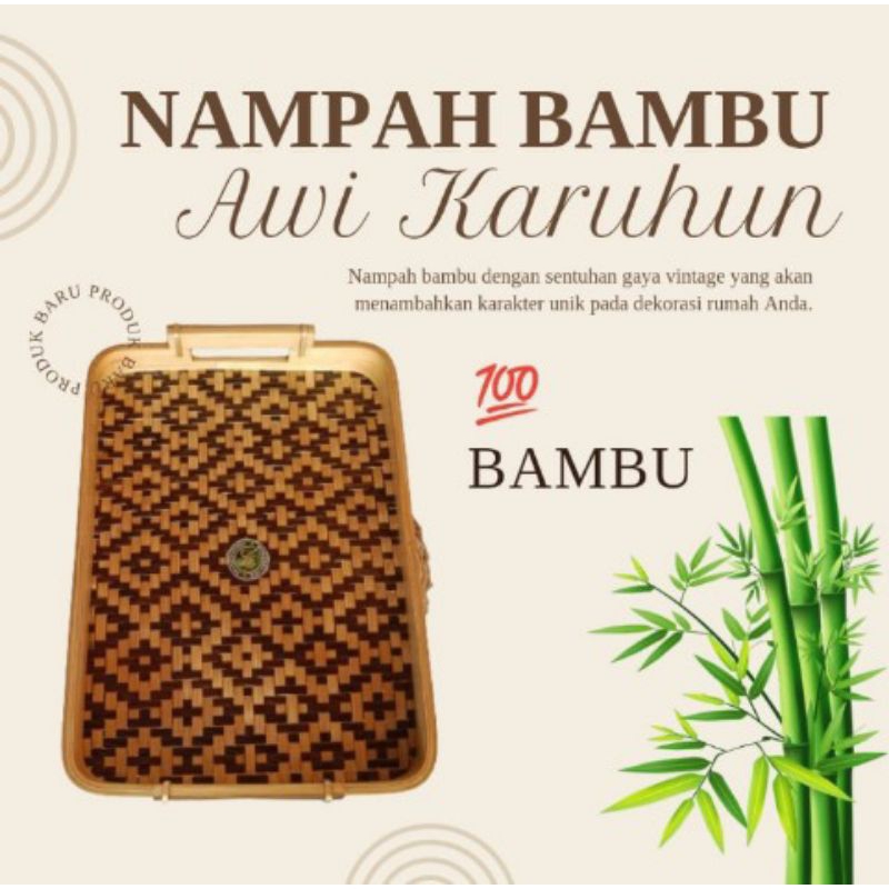 Nampan / Baki Bambu / Nampan Bambu Kombinasi Anyaman
